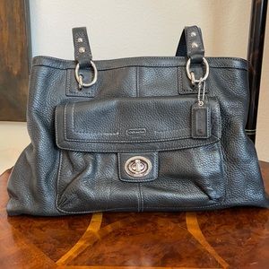 Coach F19044 Penelope HandBag Black Leather